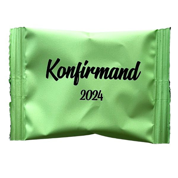 Konfirmationstüte pastellgrün mit schwarzem Aufdruck inkl. Harte Süßigkeiten