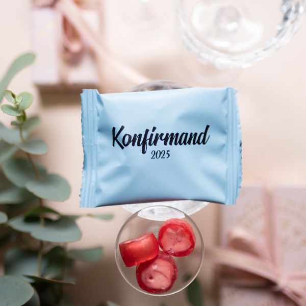 Konfirmand bag Elegant Matt Light blue: Perfect party decoration with handmade buns 