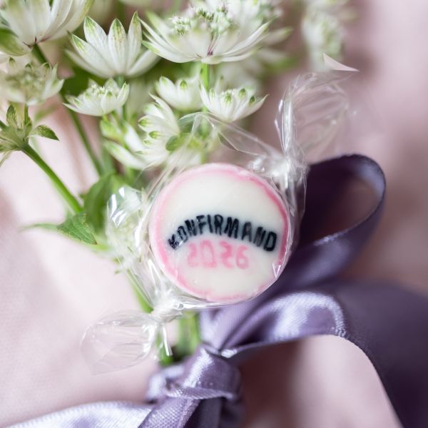 Einzeln verpackte Konfirmation Candy Pink - perfekte Tischdeko zur Konfirmation
