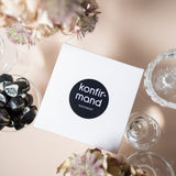 Konfirmationsbonbon schwarz – elegante handgemachte Tischdeko