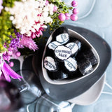 Konfirmationsbonbon schwarz – elegante handgemachte Tischdeko